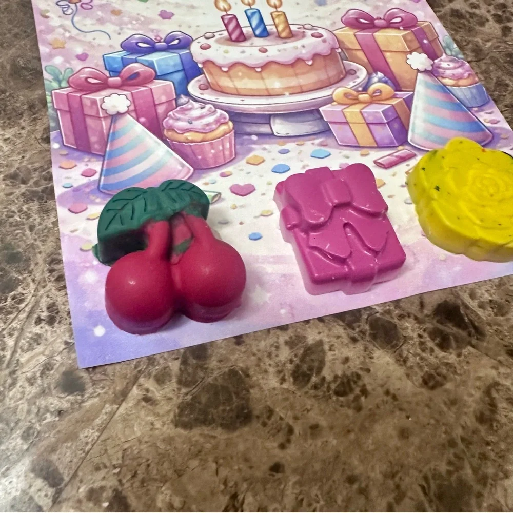 Handmade Generic Purple Themed Crayon Birthday Card NEW